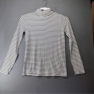 J. Crew Black and White Striped Long Sleeve Tee